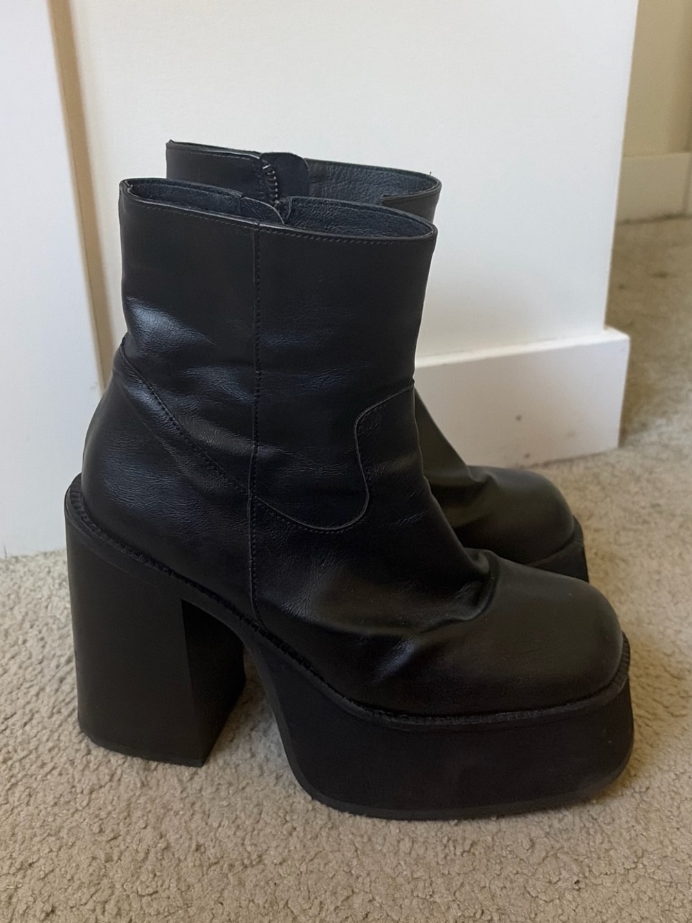 Dolls Kill Black Chunky Platform Ankle Boots